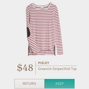 Stitch Fix EUC Pixley Striped Knit, Elbow Patches